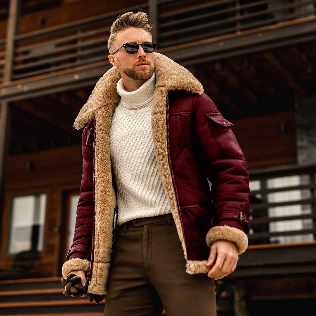 Wonderful Warm Fur Collar Jacket for Mens - A Trust Market