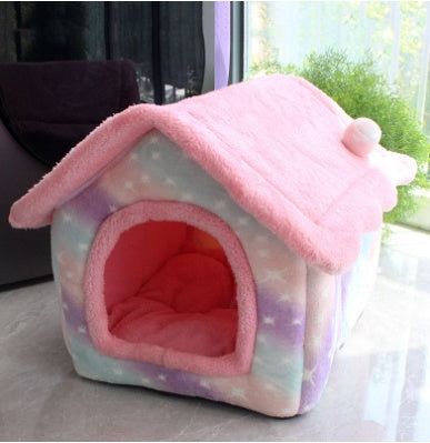 Foldable Dog House Pet Cat Bed Winter Dog Villa Sleep Kennel Removable Nest Warm Enclosed Cave Sofa Pets Supplies - A Trust Market