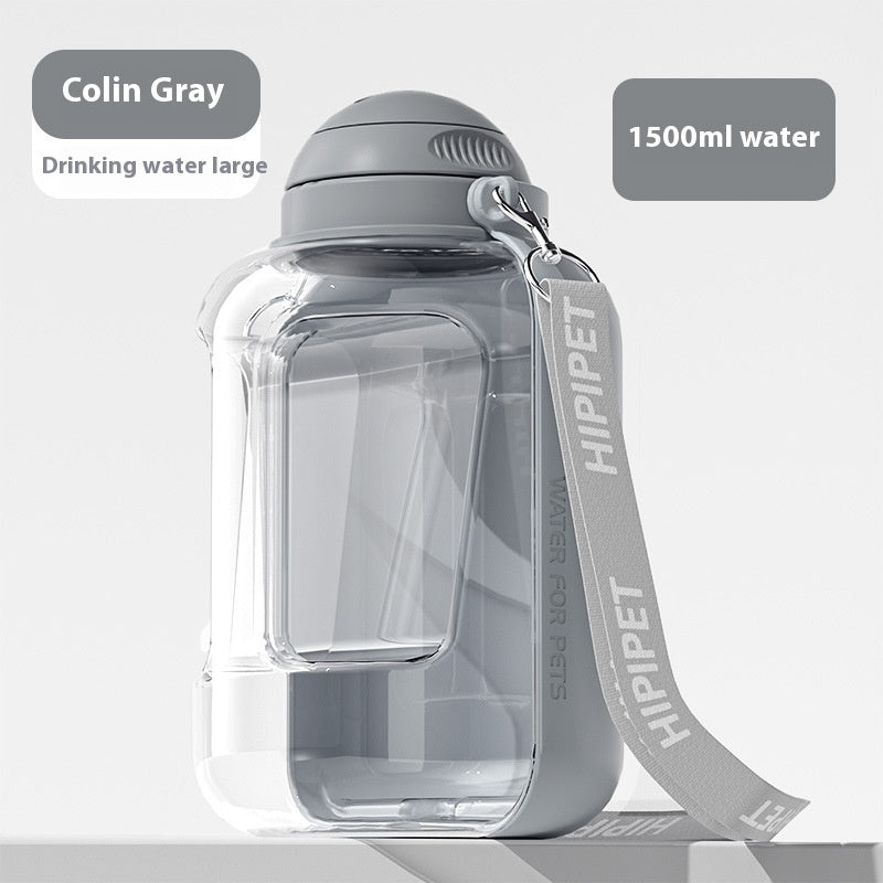 2 In 1 Portable Pets Drinking Pot With Food Integrated Bowl