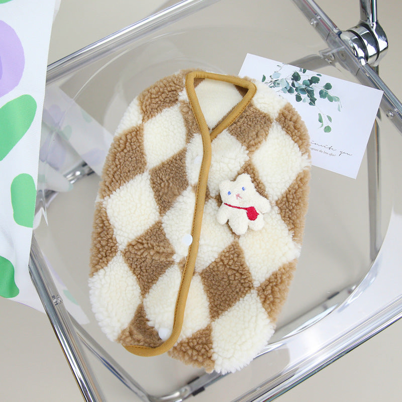 Cute Pet Checkerboard Jacket for Autumn and Winter - A Trust Market