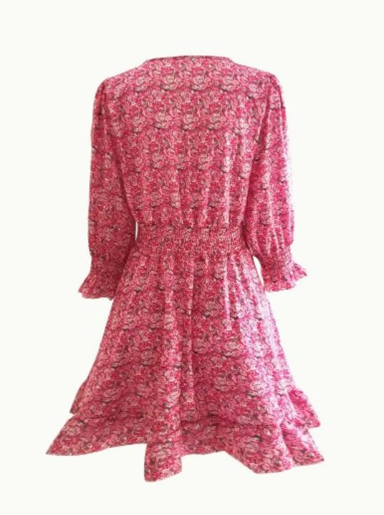 Wonderful V-Neck Floral Dress
