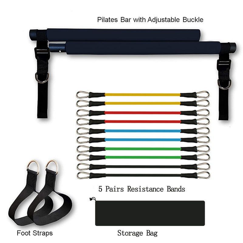 Fitness Yoga Pilates Bar Portable Gym Accessories Sport Elastic Bodybuilding Resistance Bands For Home Trainer Workout Equipment - A Trust Market