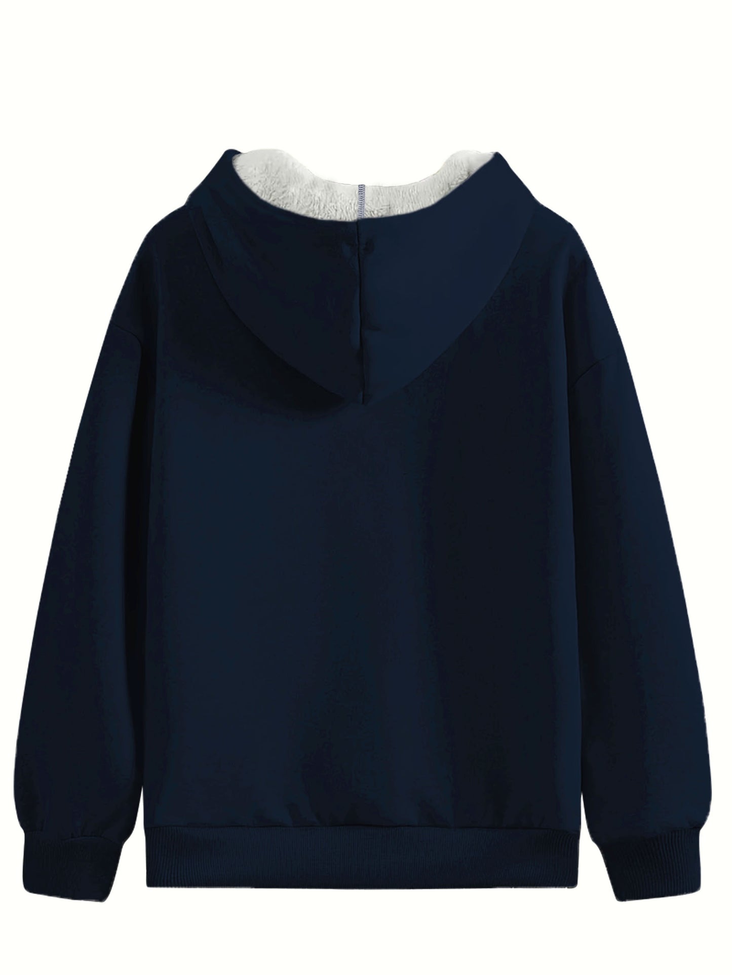 Cozy Fleece-Lined Hoodie with Humorous Letter 😃