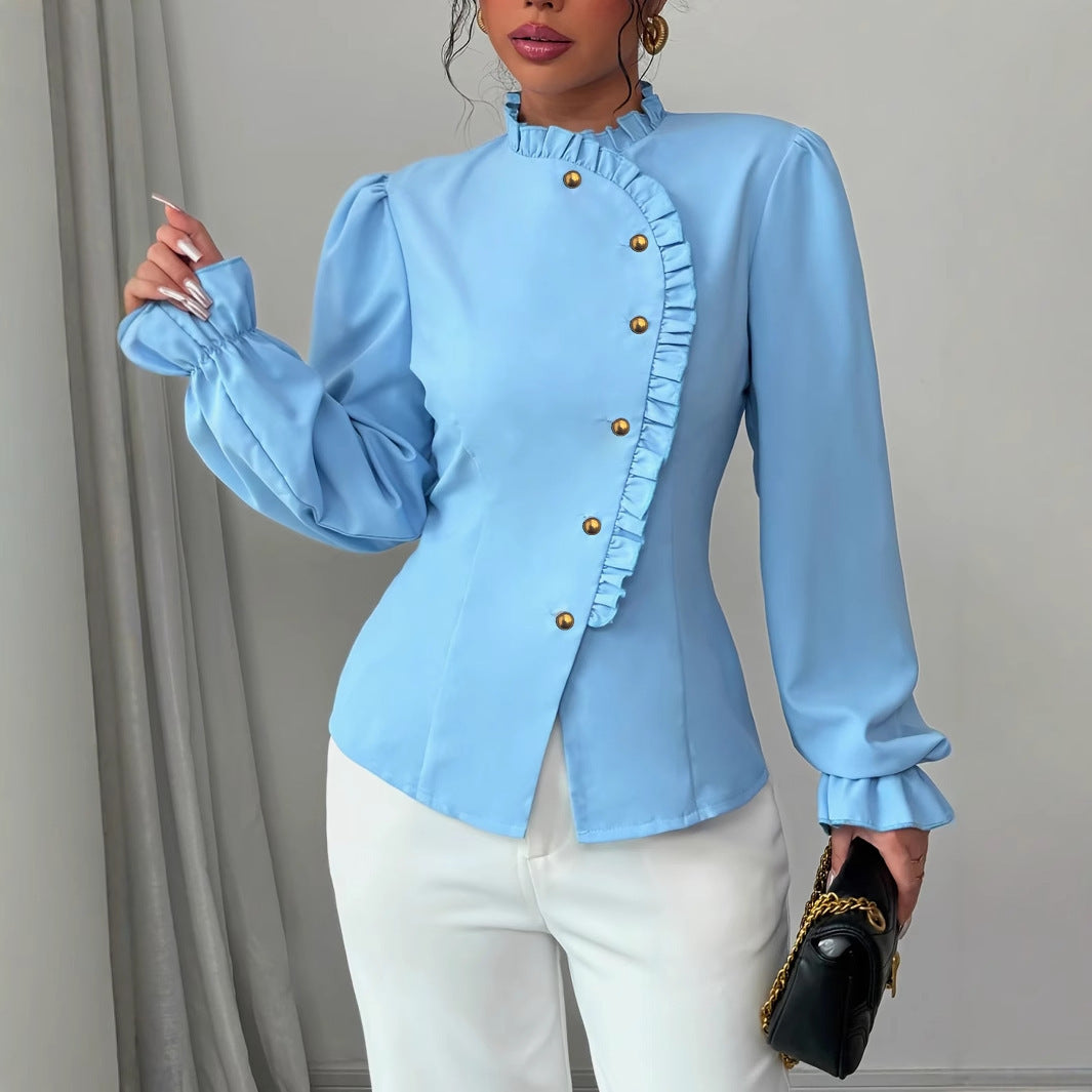 Stunning Elegant French Long Sleeve Blouse