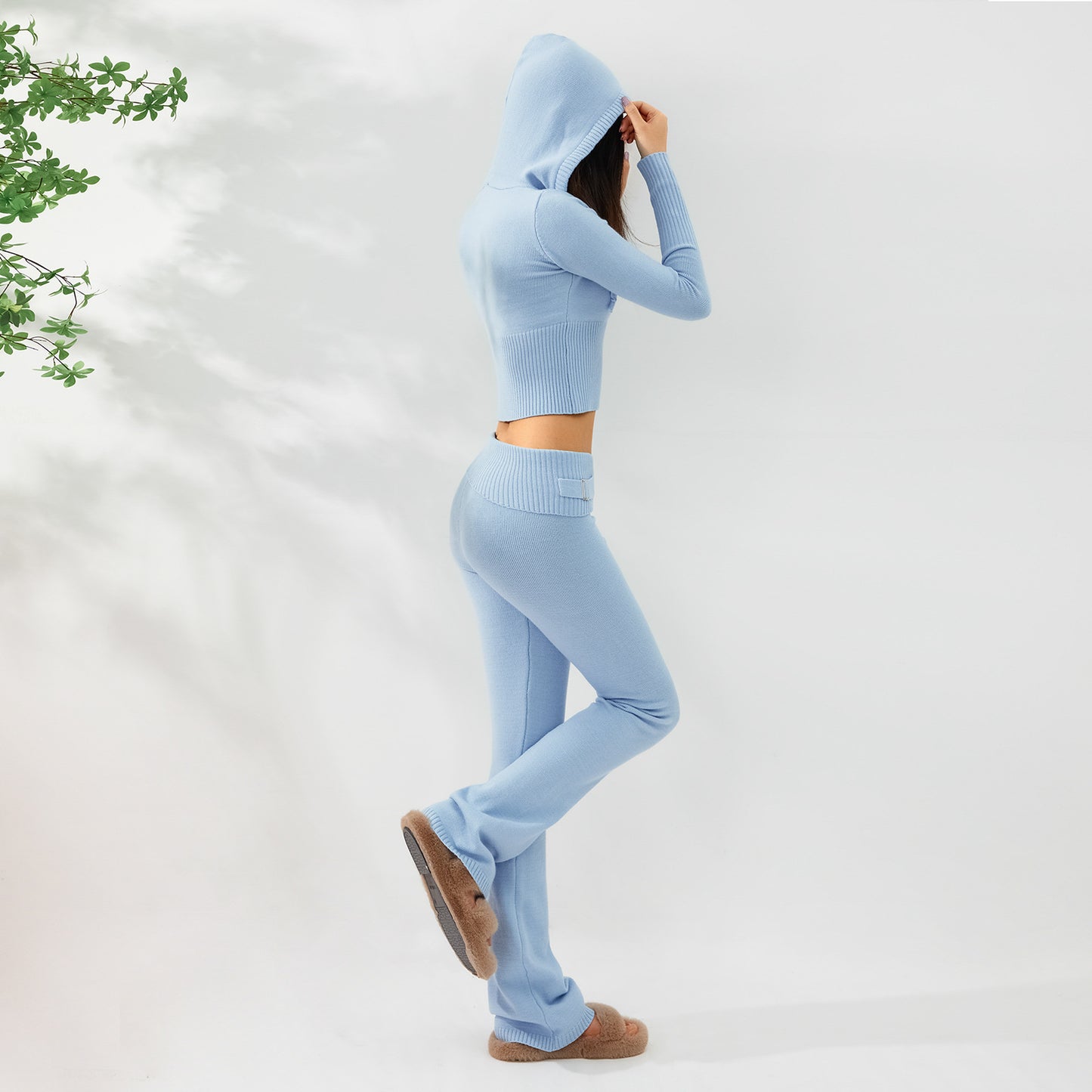 Wonderful Long-sleeved Cardigan And High Waisted Trousers