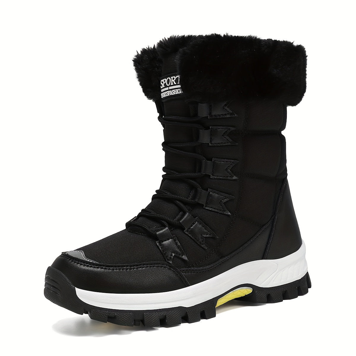 Women'S Ankle Snow Boots, Waterproof Winter Shoes with Laces, Faux Fur Lined, Non-Slip ❄️
