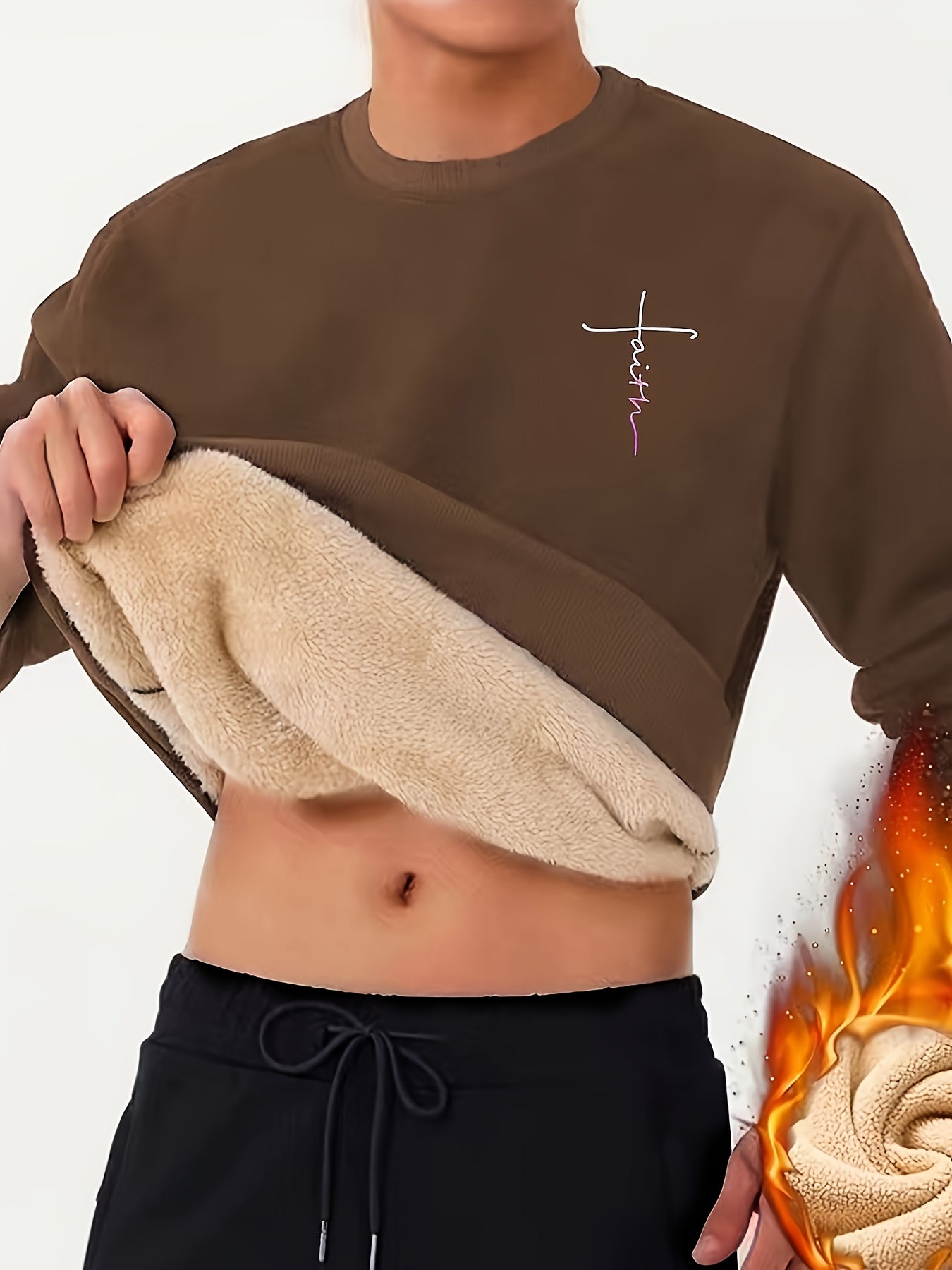 Casual Warm Fleece Lined Sweatshirt For Men