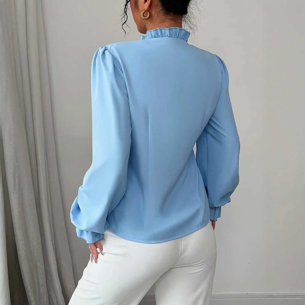 Stunning Elegant French Long Sleeve Blouse