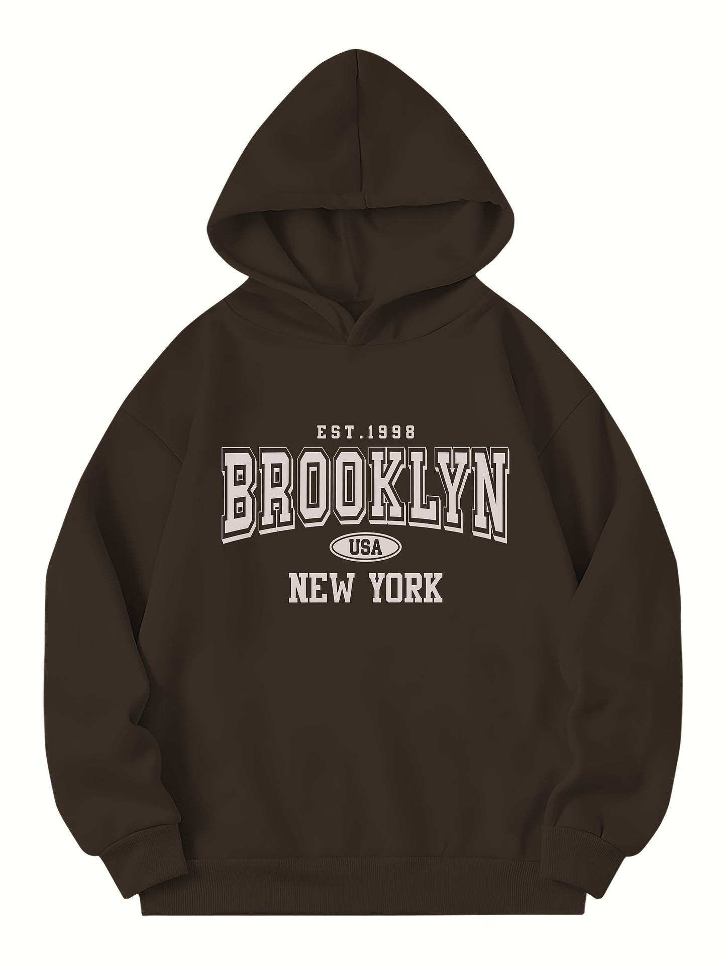 Casual Long Sleeve Hoodie Pullover For Women. Brooklyn USA New York.