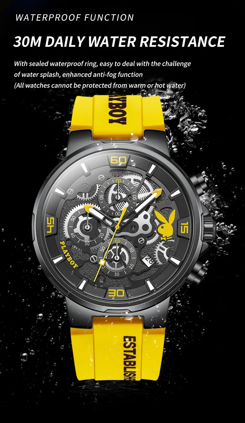 Luxury Waterproof Watch With Silicone Band