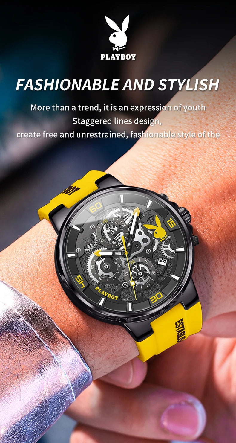 Luxury Waterproof Watch With Silicone Band