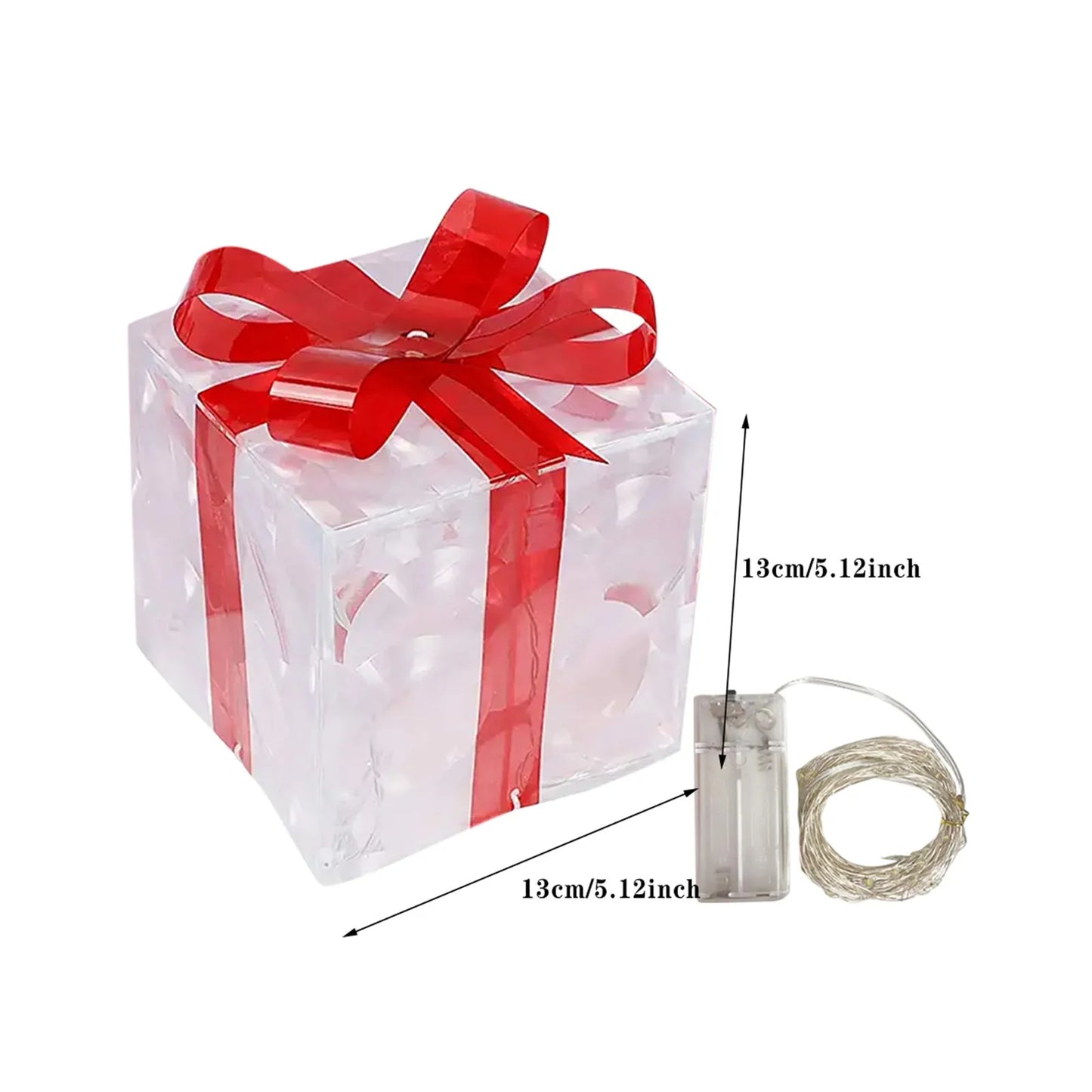 New Year And Christmas Glowing Gift Box For Christmas And New Year Decoration