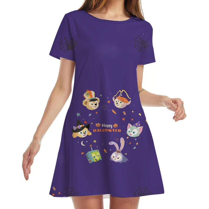 Fantastic Halloween Short Sleeve Women's Dress - A Trust Market