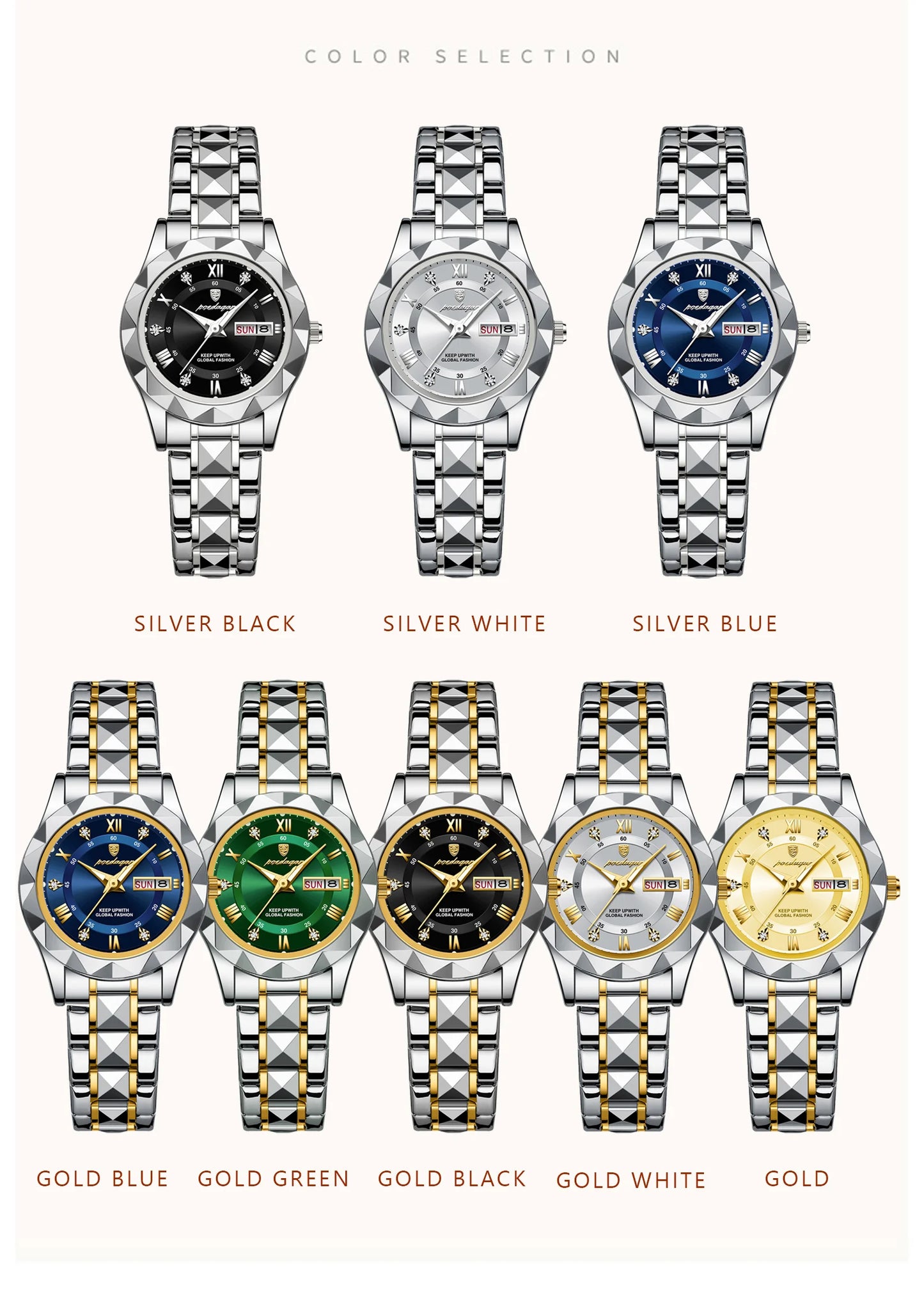 Luxury Ladies Watch With Stainless Steel Band
