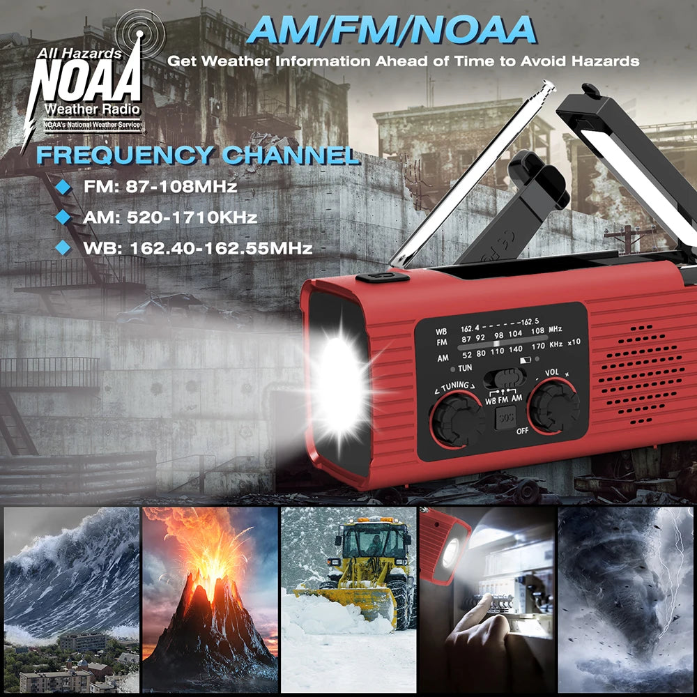 New Portable 4000mAh LED Emergency Lights And Radio With USB Emergency Charging