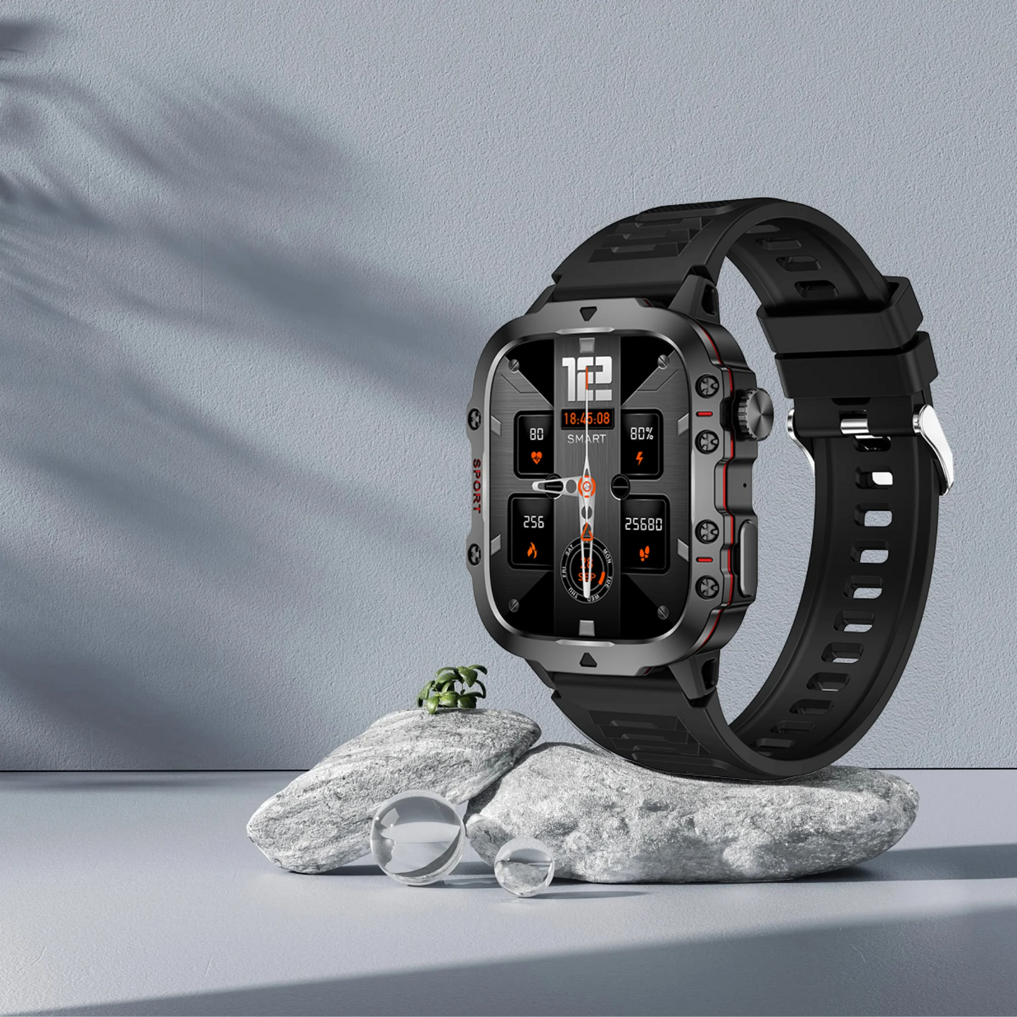 Great Brand New Rugged Military Smartwatch With BT, GPS And AMOLED HD Big Screen