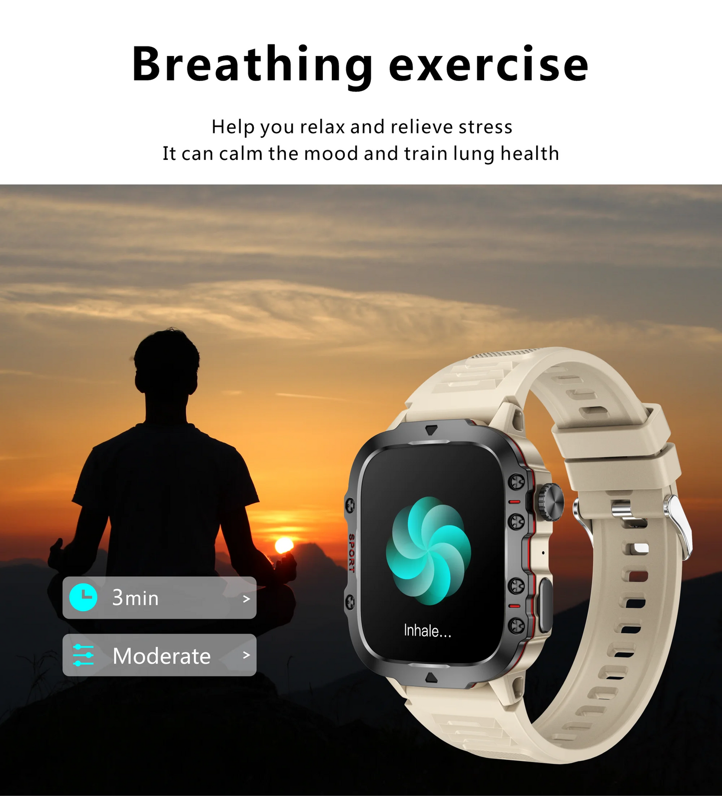 Great Brand New Rugged Military Smartwatch With BT, GPS And AMOLED HD Big Screen