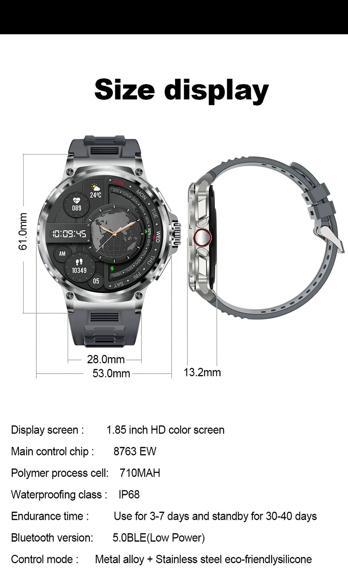 New 1.85-inch Ultra HD Smart Watch With GPS Track And Bluetooth Call