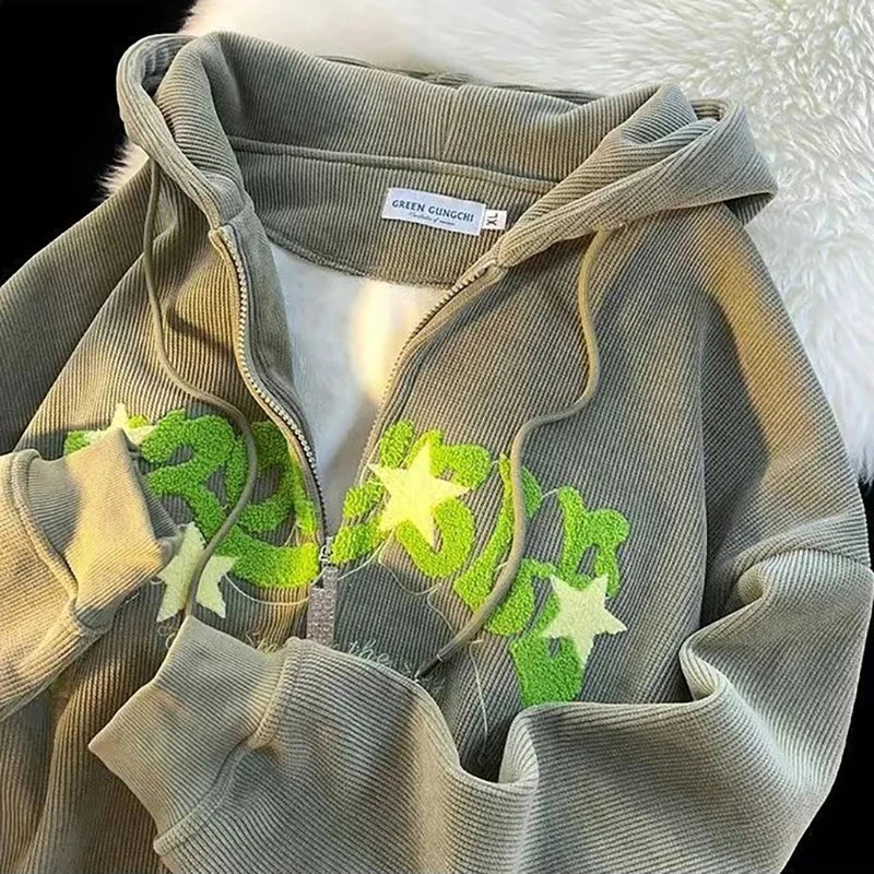 Retro Embroidery Hoodies Sweatshirts - A Trust Market