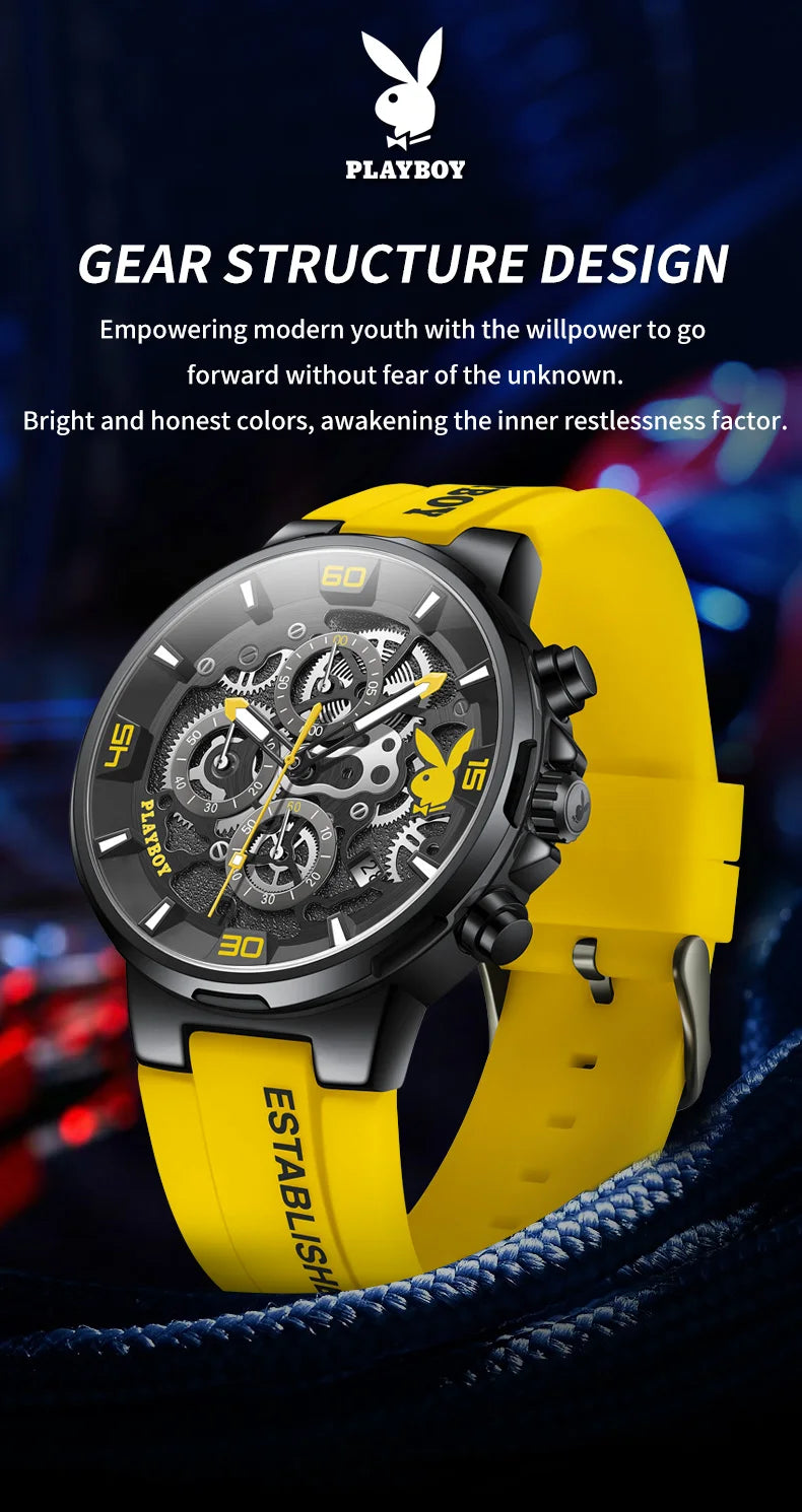 Luxury Waterproof Watch With Silicone Band