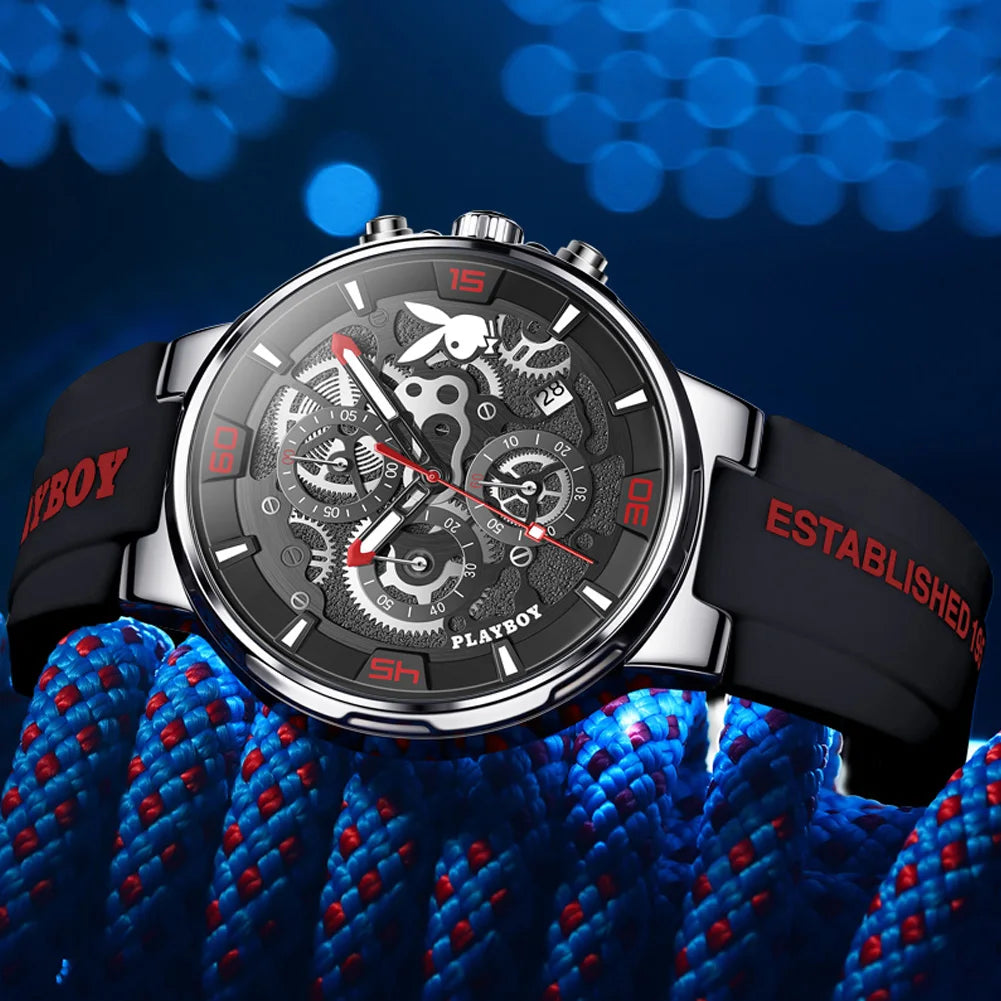 Luxury Waterproof Watch With Silicone Band