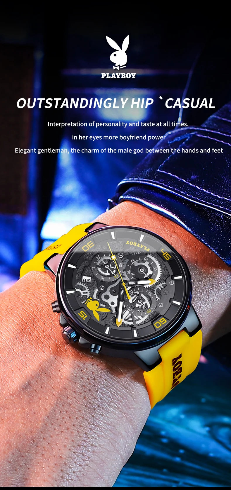 Luxury Waterproof Watch With Silicone Band