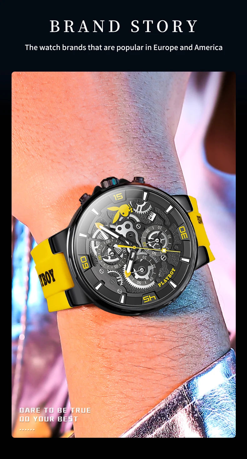 Luxury Waterproof Watch With Silicone Band