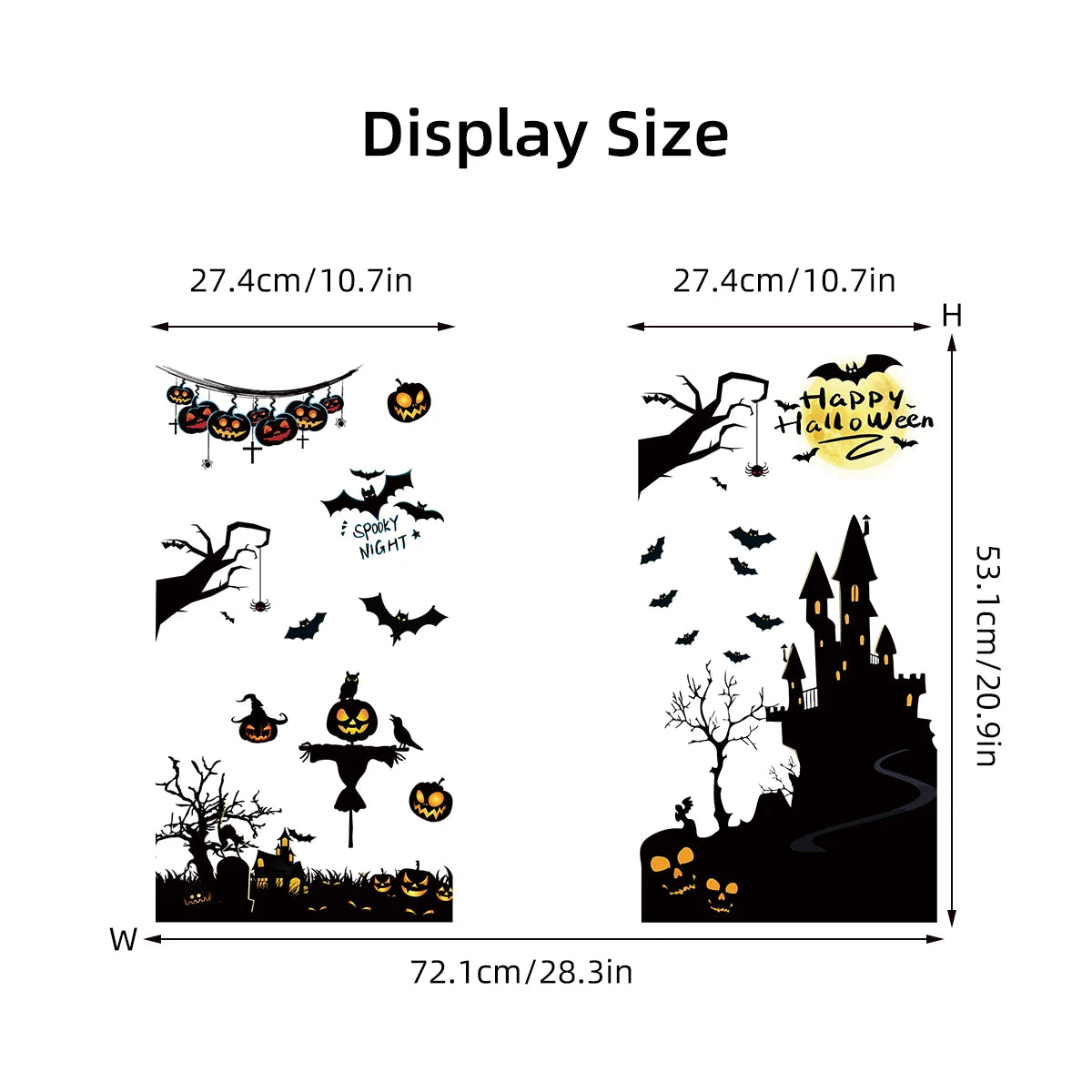 Castle Bat Silhouette for Halloween Decoration