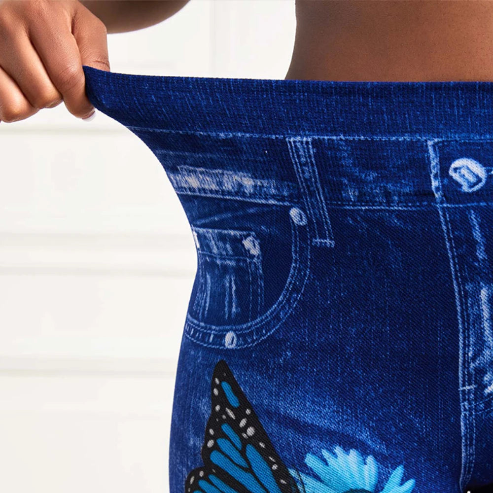 Fantastic High Waist Stretchy Legging. Denim Look