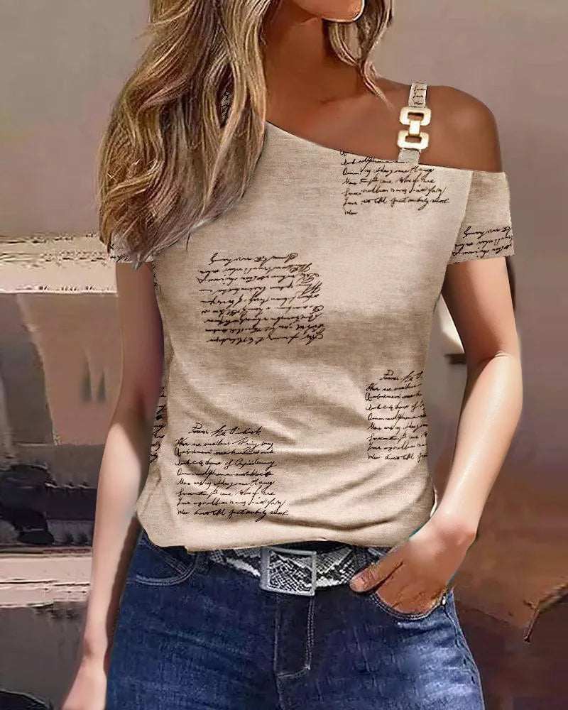 Beautiful Stripe One Shoulder Blouse For Elegant Young Ladies