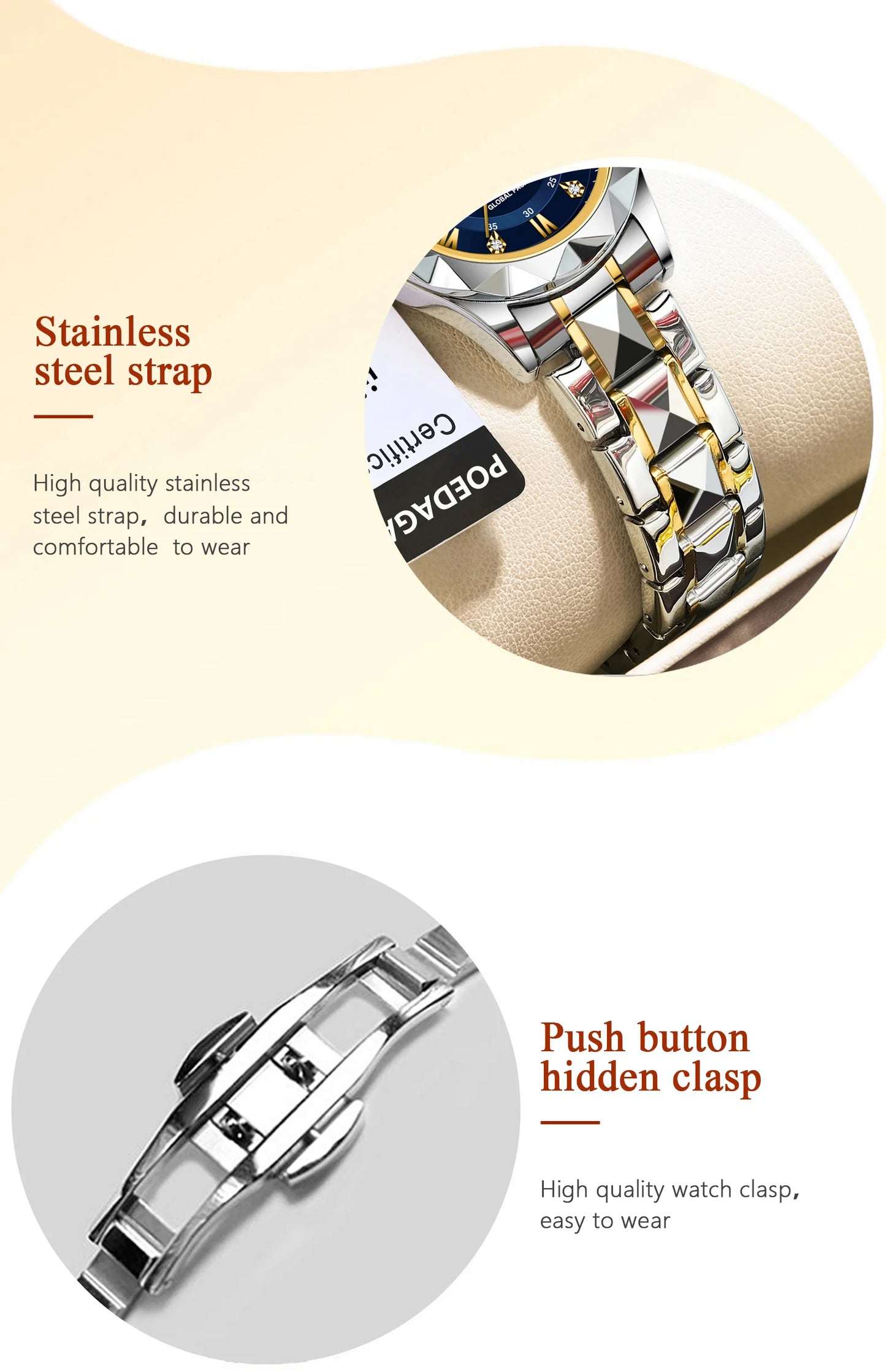 Luxury Ladies Watch With Stainless Steel Band