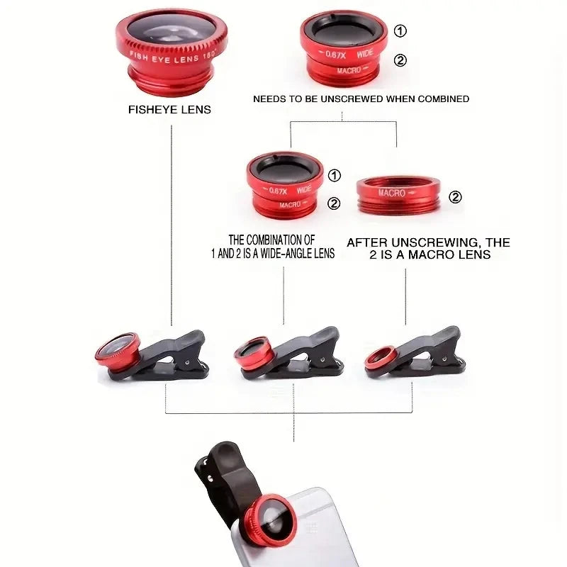 Fantastic 3 in 1 Fisheye Lens With iPhone Clip