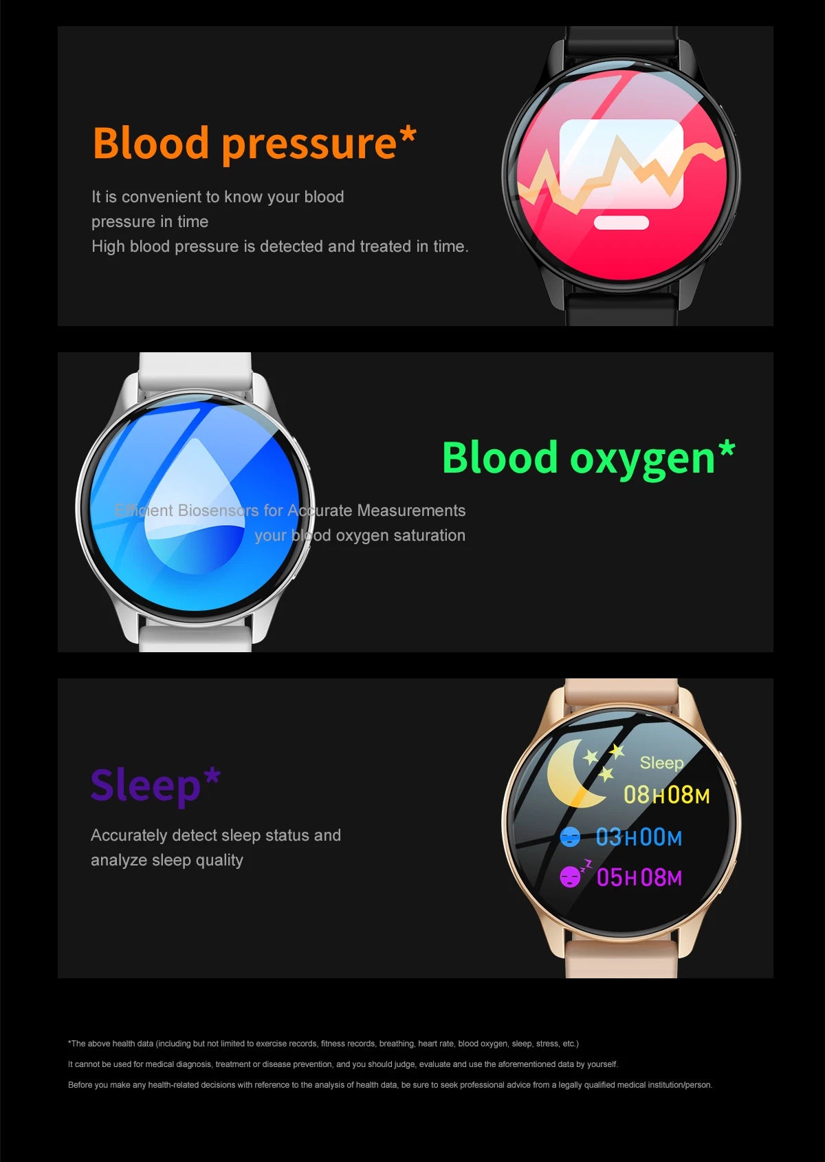 LIGE Men Smart Watch With Heart Rate and Blood Pressure Monitoring