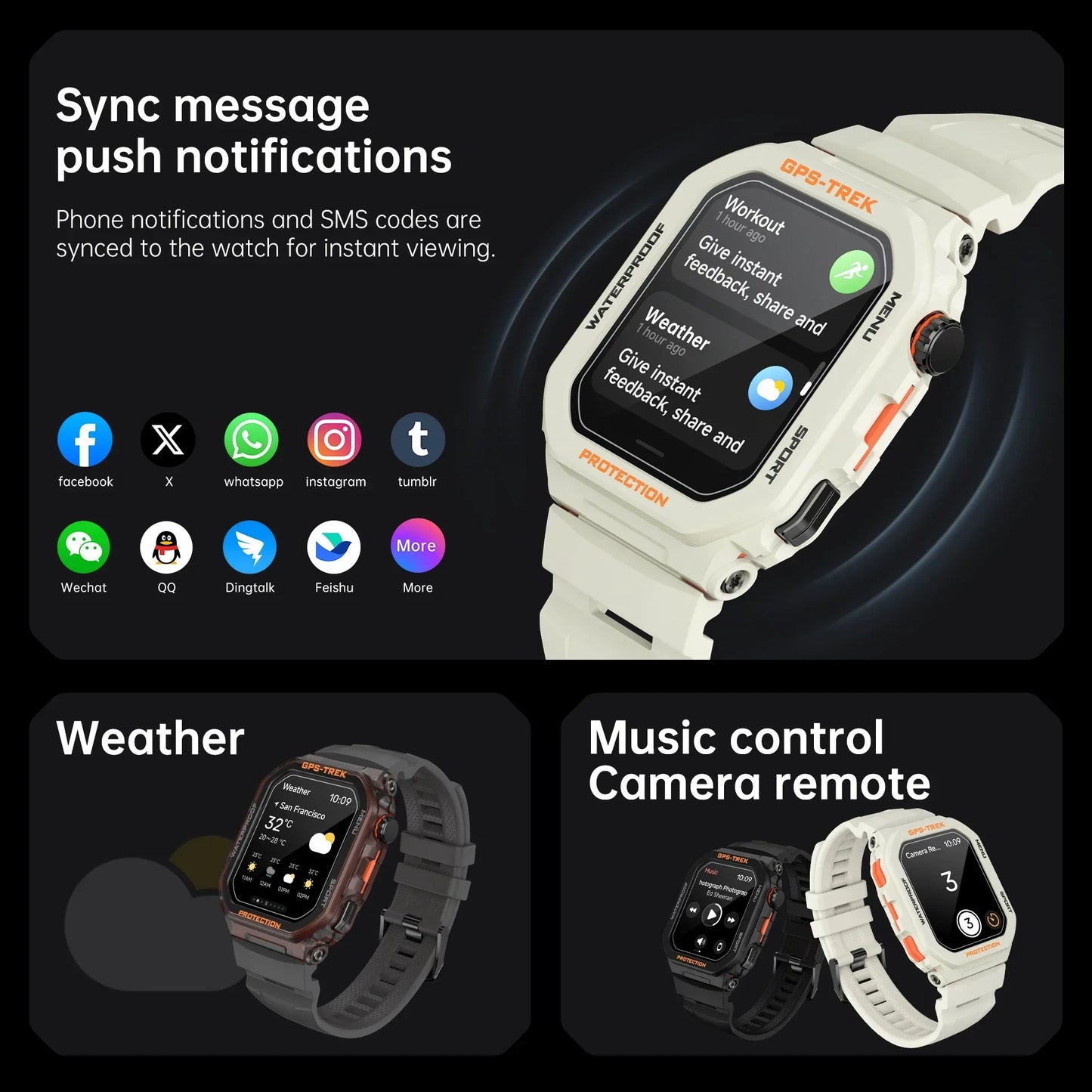 New Men's Rugged Military Smartwatch - Real GPS, Bluetooth And Call Health Monitoring