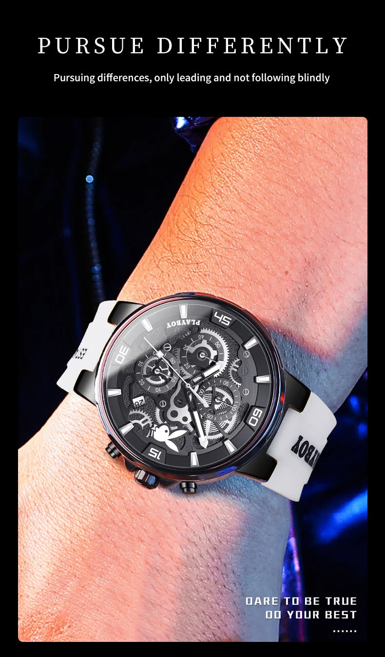 Luxury Waterproof Watch With Silicone Band