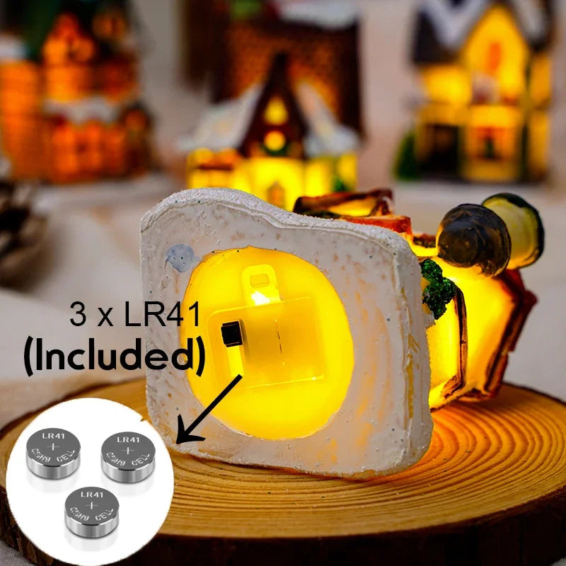 Exquisite Small Houses With Night Light For Christmas Decoration