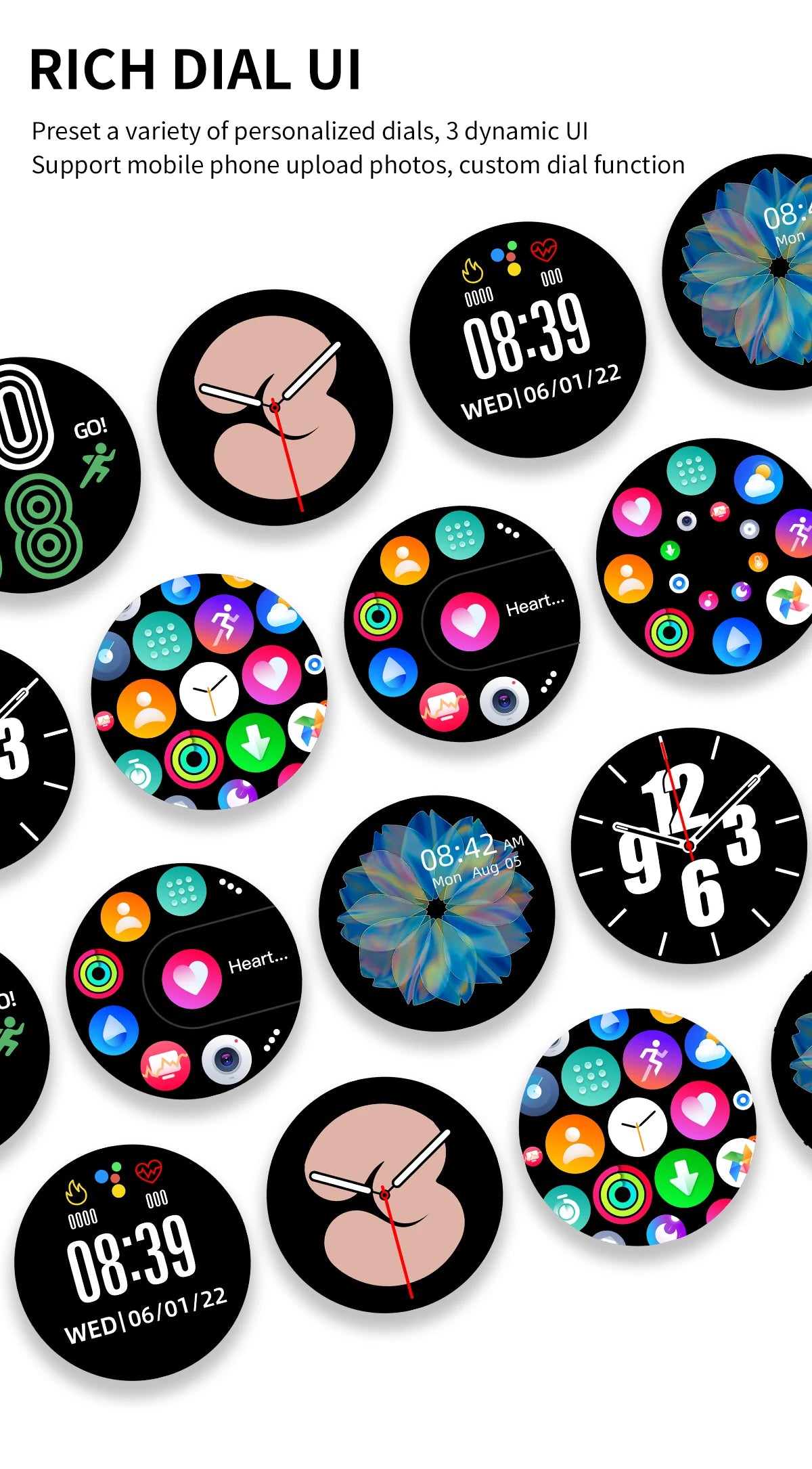 LIGE Men Smart Watch With Heart Rate and Blood Pressure Monitoring