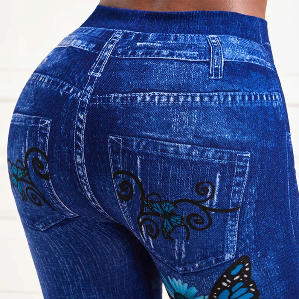 Fantastic High Waist Stretchy Legging. Denim Look