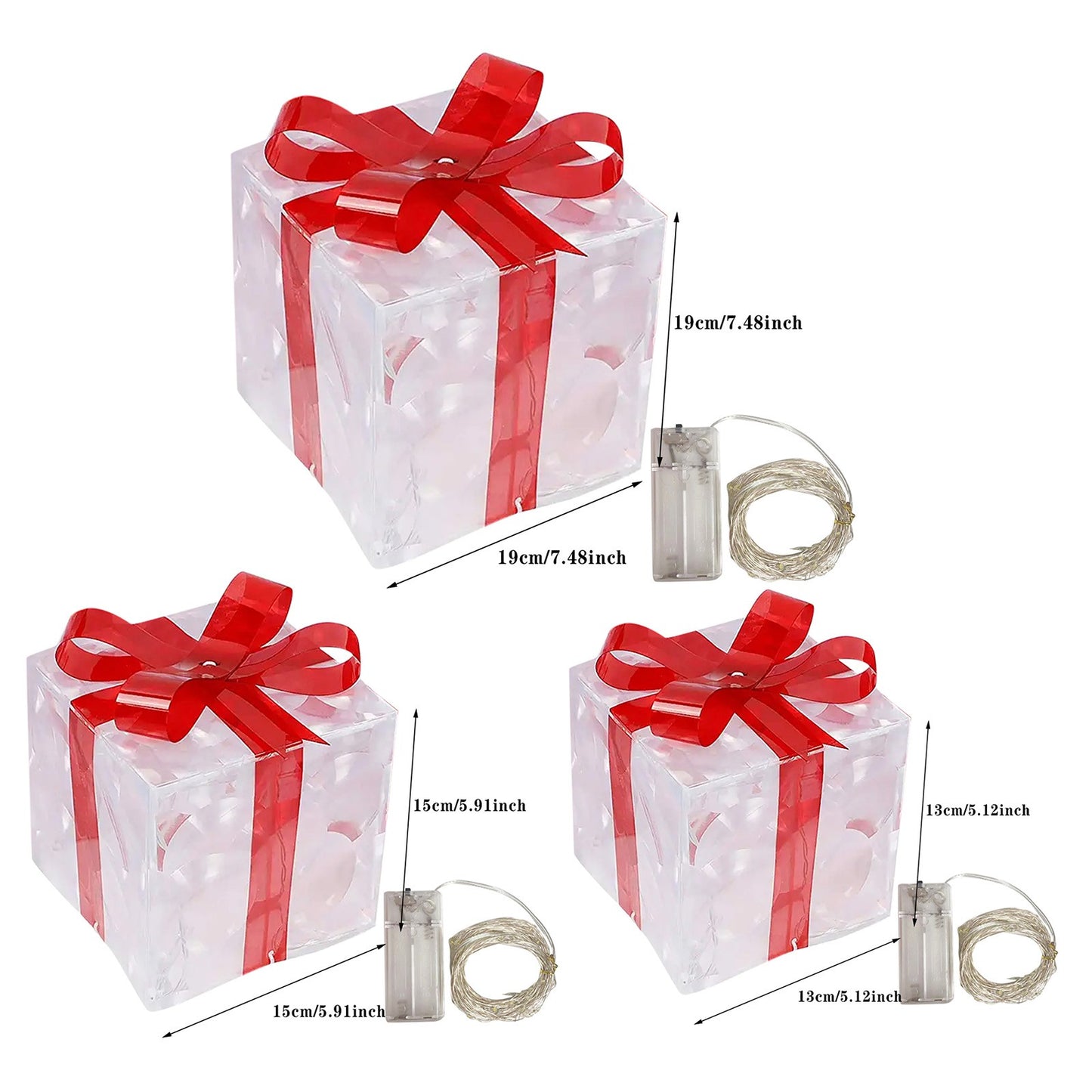 New Year And Christmas Glowing Gift Box For Christmas And New Year Decoration
