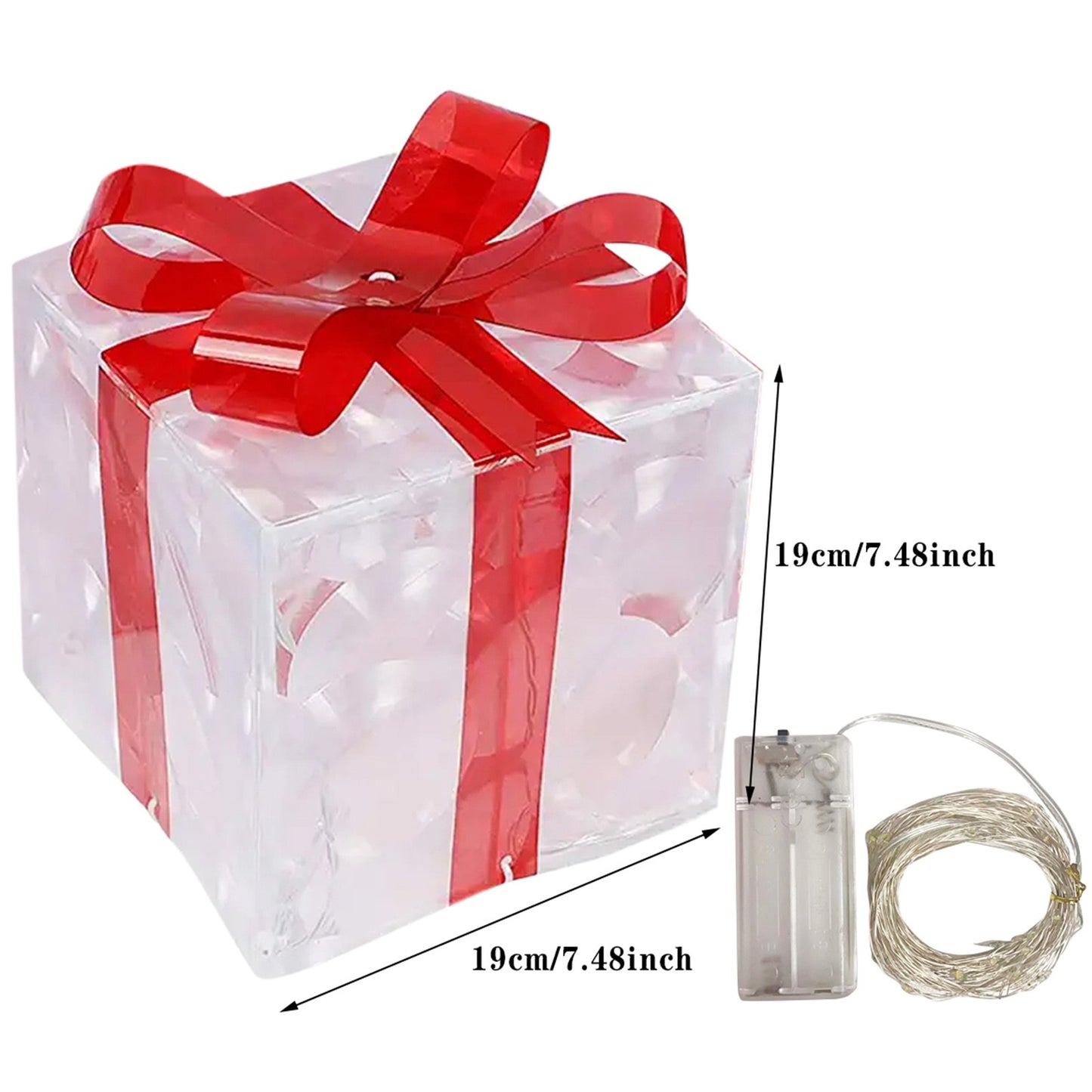 New Year And Christmas Glowing Gift Box For Christmas And New Year Decoration
