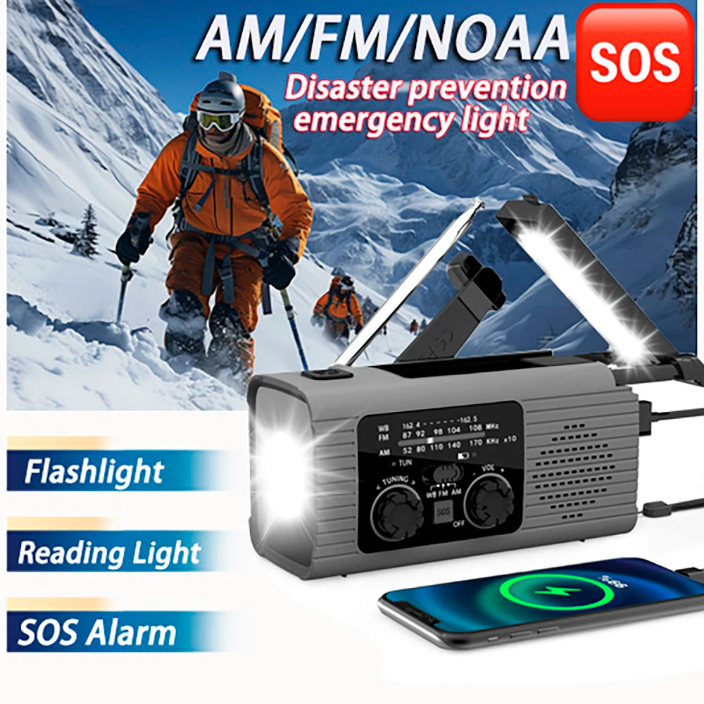 New Portable 4000mAh LED Emergency Lights And Radio With USB Emergency Charging