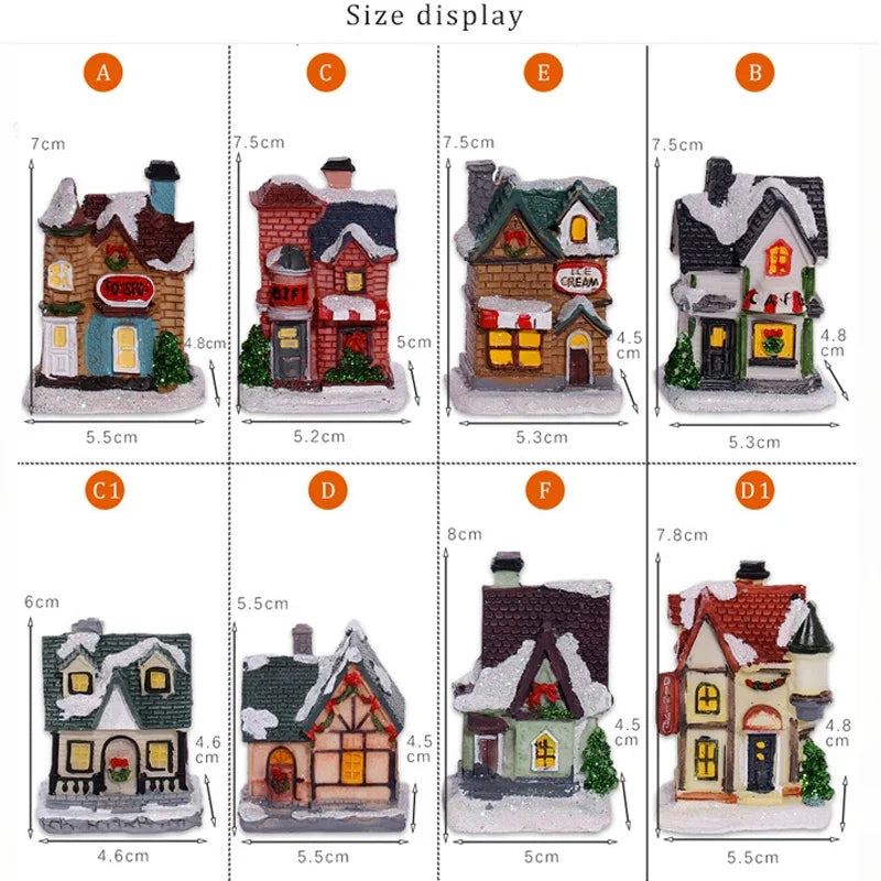 Exquisite Small Houses With Night Light For Christmas Decoration