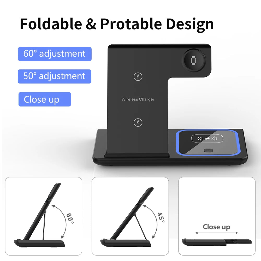 3 in 1 Foldable Charging Station For iPhone, Smartwatch And Airpods