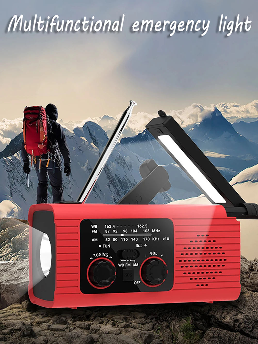 New Portable 4000mAh LED Emergency Lights And Radio With USB Emergency Charging