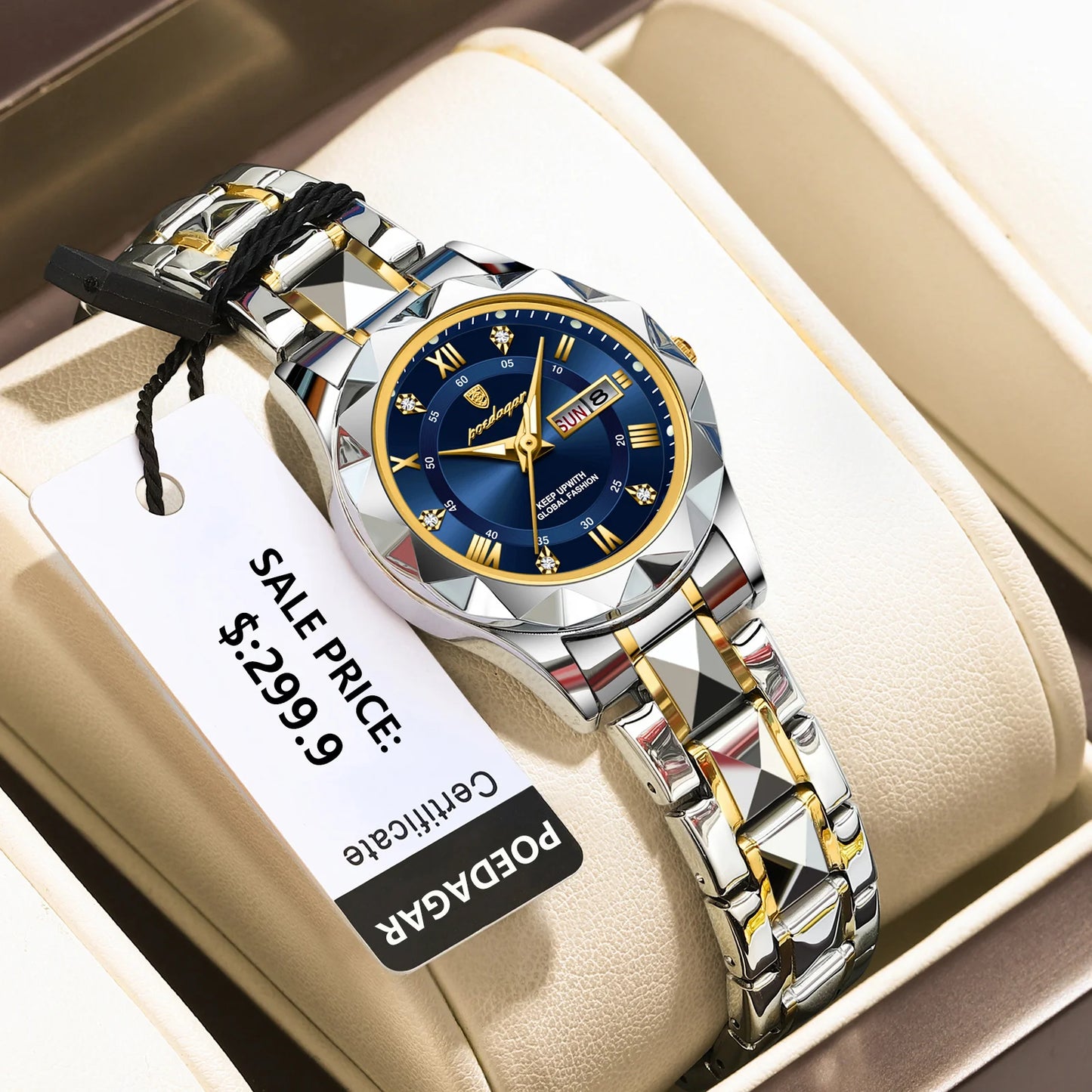 Luxury Ladies Watch With Stainless Steel Band
