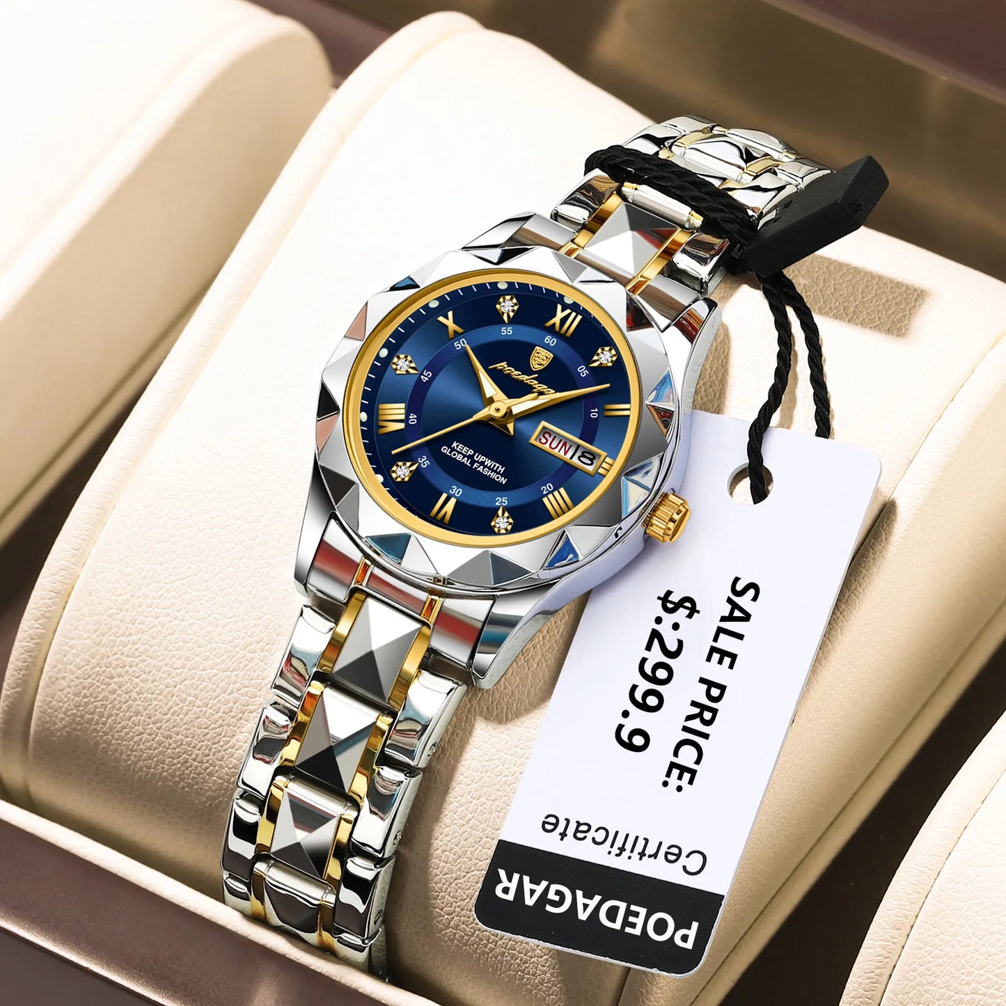 Luxury Ladies Watch With Stainless Steel Band