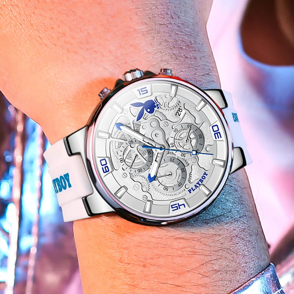 Luxury Waterproof Watch With Silicone Band