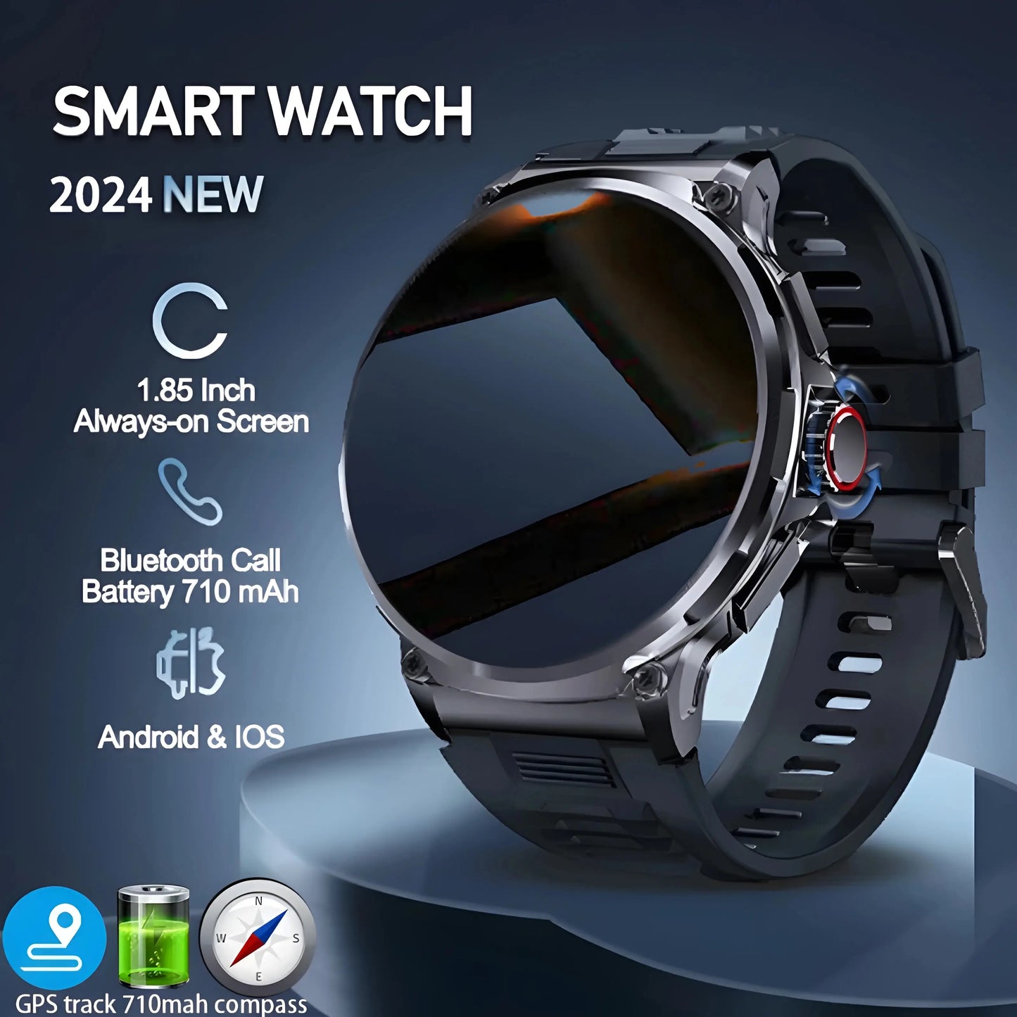 New 1.85-inch Ultra HD Smart Watch With GPS Track And Bluetooth Call