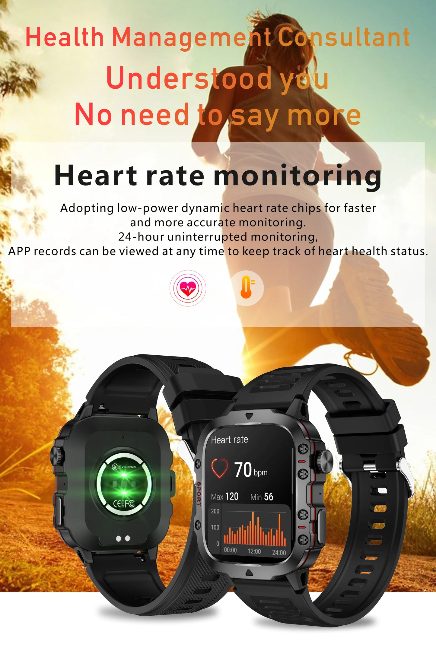 Great Brand New Rugged Military Smartwatch With BT, GPS And AMOLED HD Big Screen