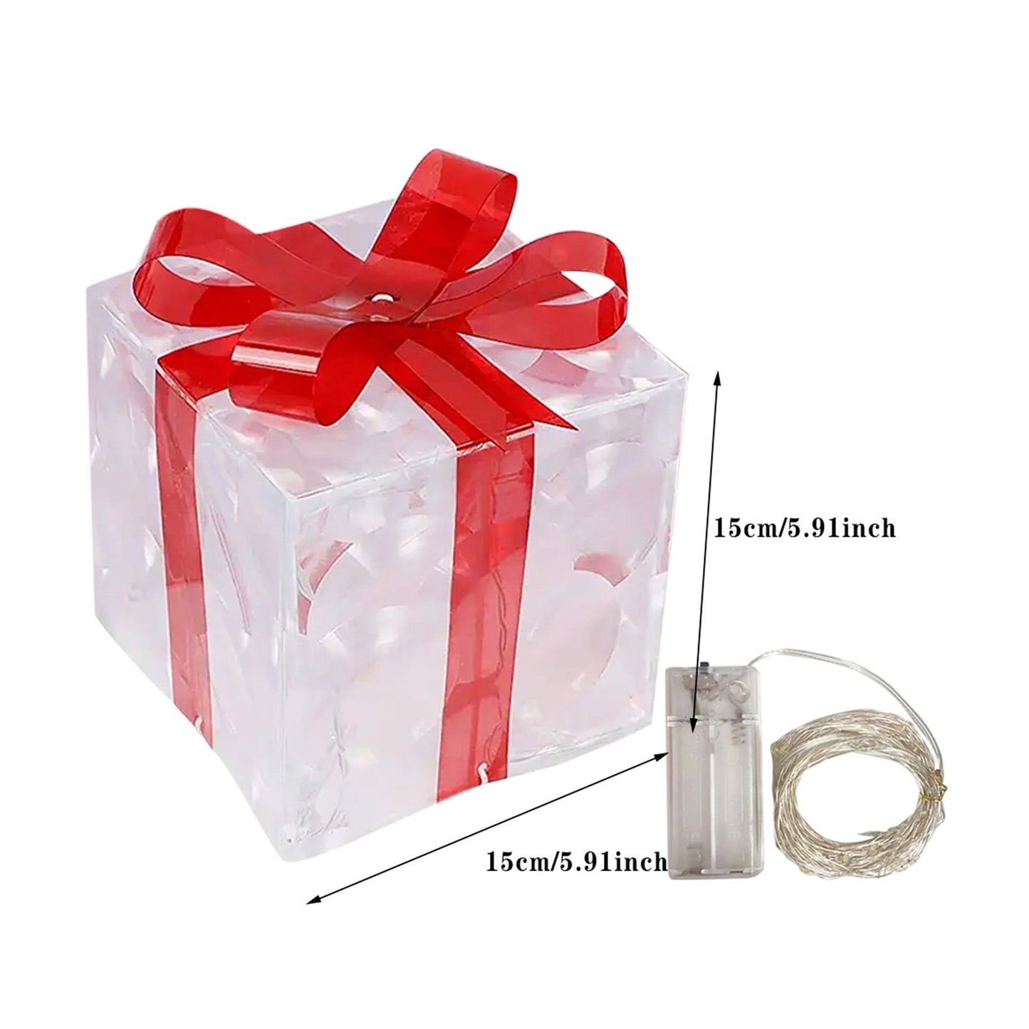 New Year And Christmas Glowing Gift Box For Christmas And New Year Decoration